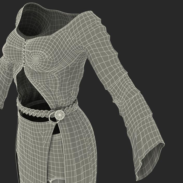 3D model Female Medieval Clothes 2