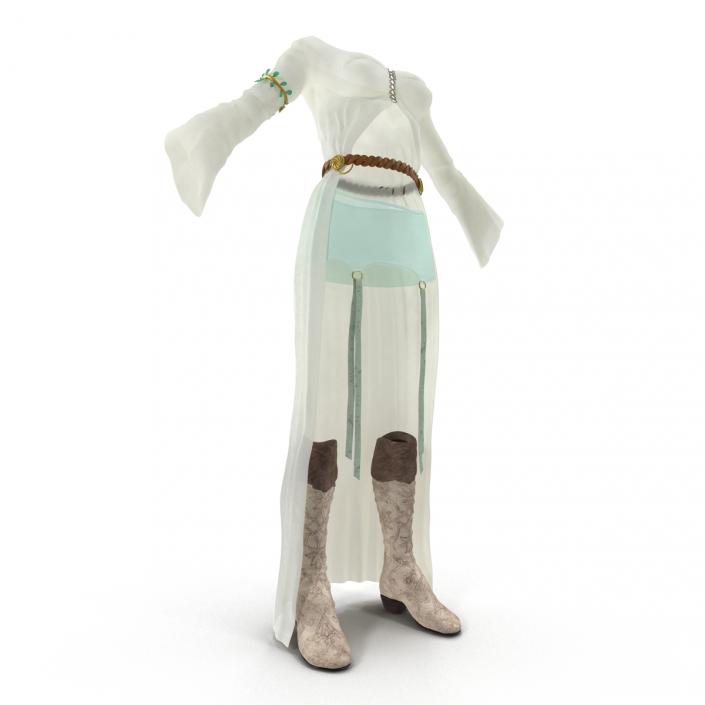 3D model Female Medieval Clothes 3