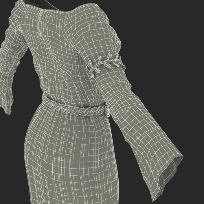 3D model Female Medieval Clothes 3