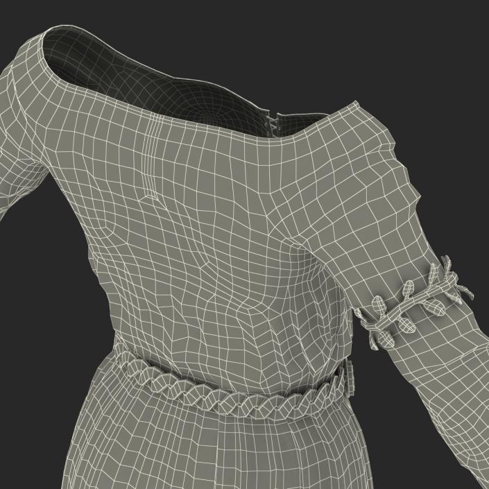 3D model Female Medieval Clothes 4