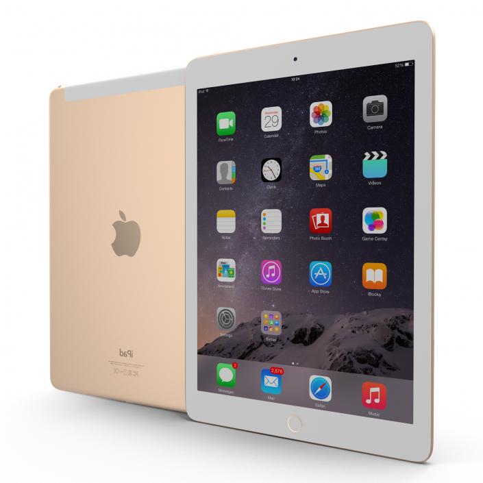 3D model iPad Air 2 3G Gold 2