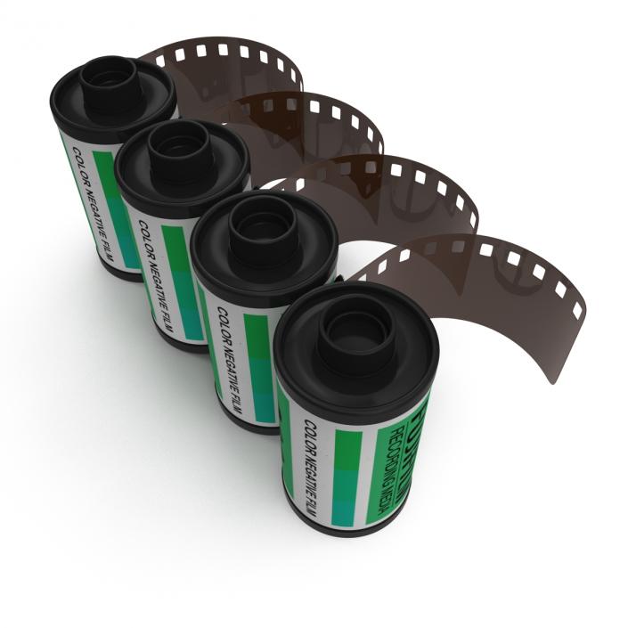 35mm Film Roll Green Set 3D model