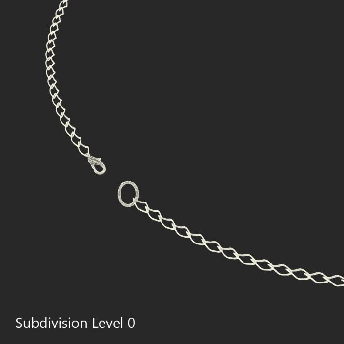 3D White Gold Chain Rigged model