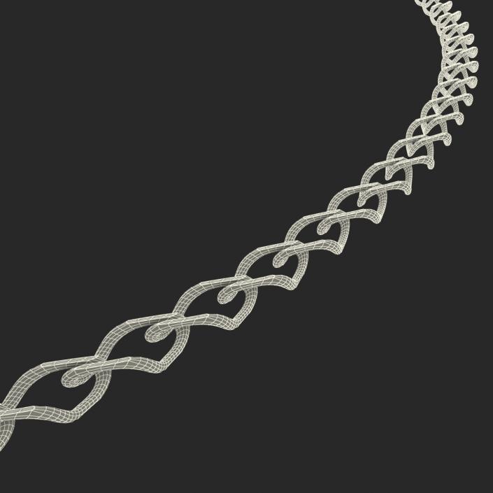 3D White Gold Chain Rigged model