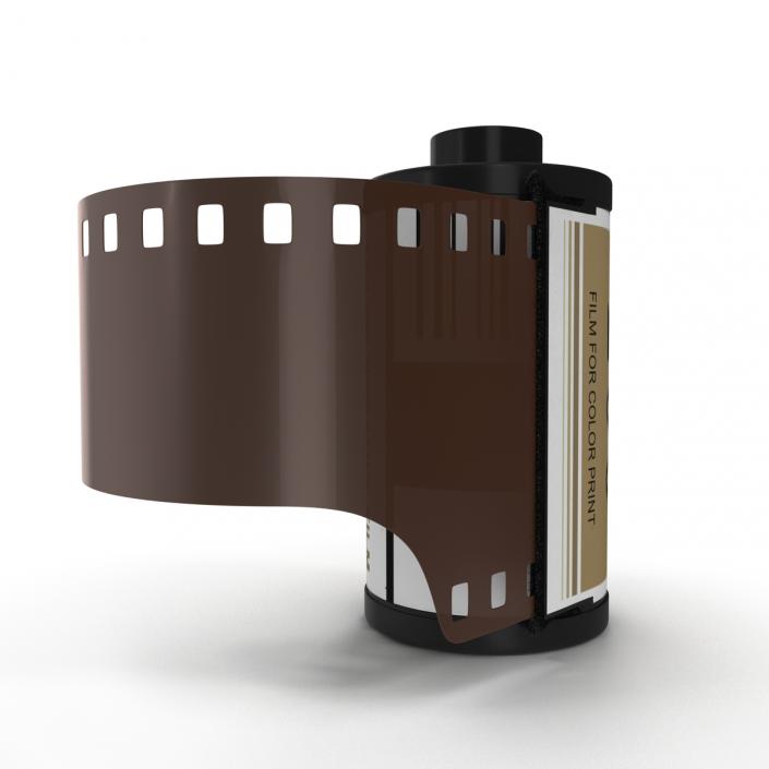 35mm Film Roll Gold 3D model