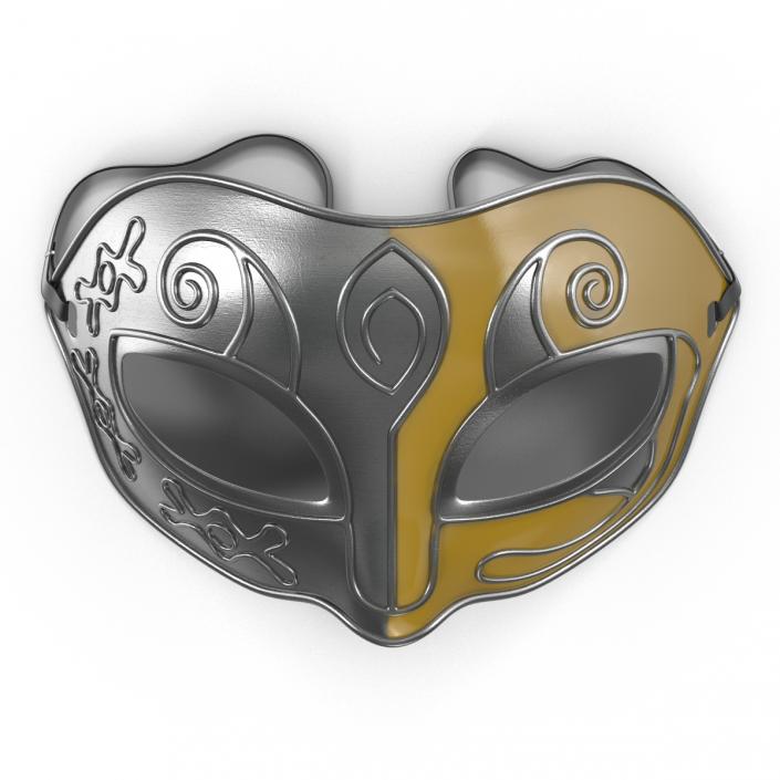 Masquerade Mask Yellow 3D
