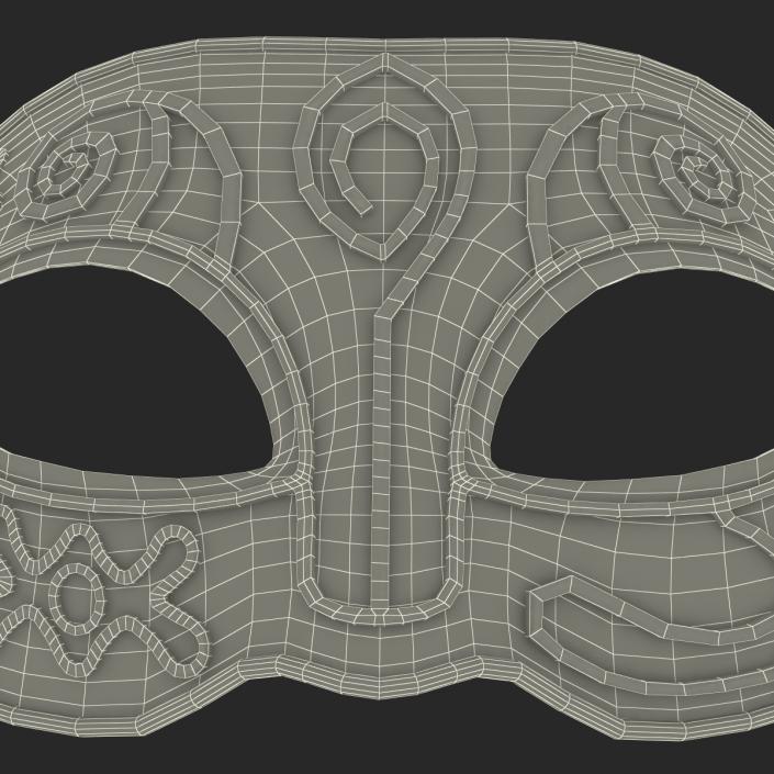 Masquerade Mask Yellow 3D