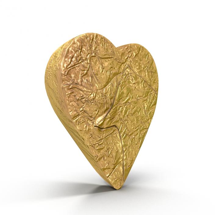 Chocolate Candy Heart in Gold Foil 3D model