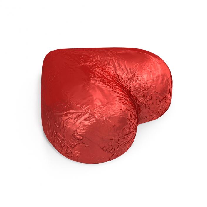 3D Chocolate Candy Heart in Red Foil model