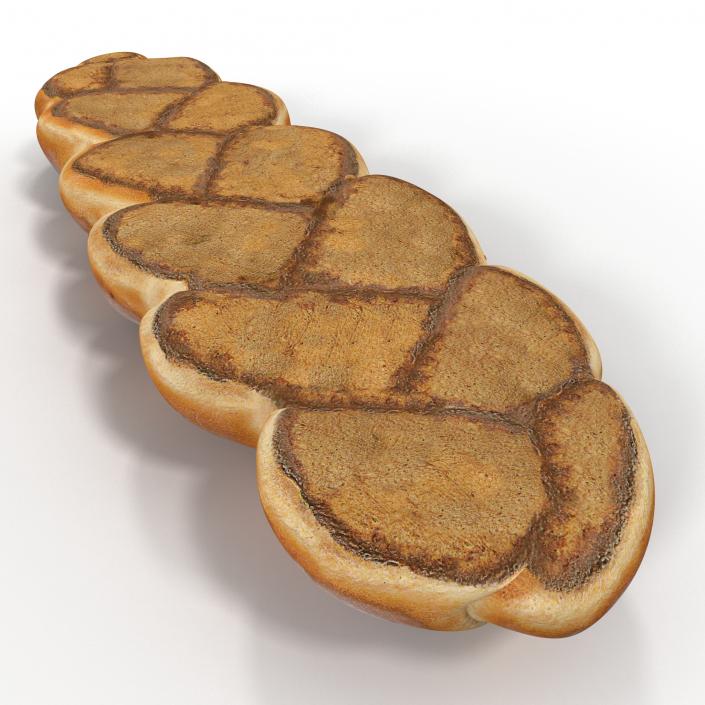 3D Challah Bread model