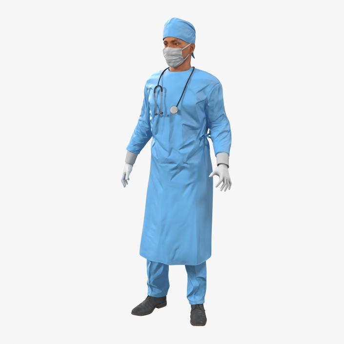 3D Male Surgeon Mediterranean Rigged model