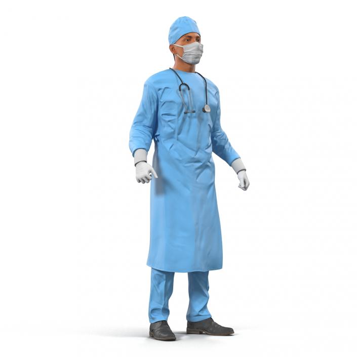 3D Male Surgeon Mediterranean Rigged model