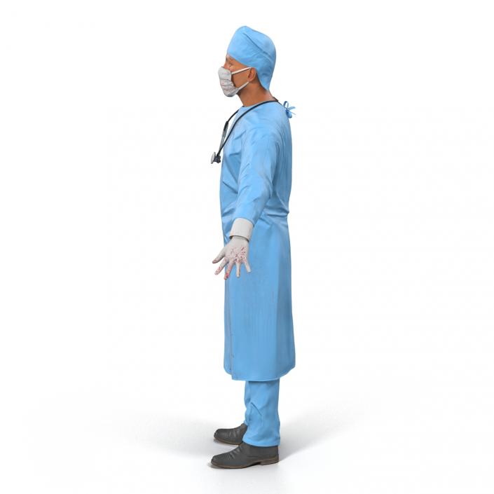 3D model Male Surgeon Mediterranean Rigged 3
