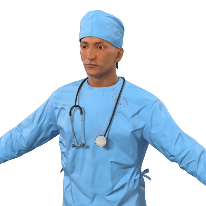 3D model Male Surgeon Mediterranean Rigged 3