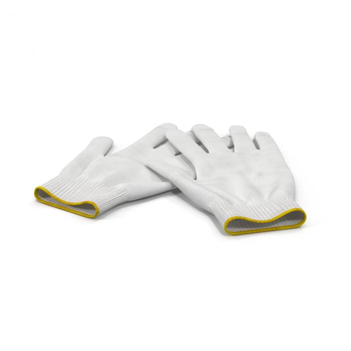 3D Cotton Work Gloves model