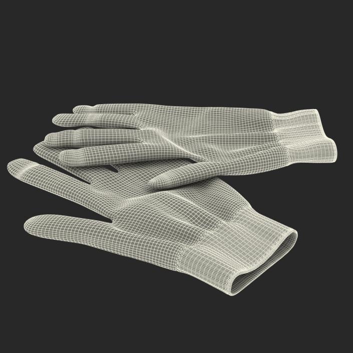 3D Cotton Work Gloves model