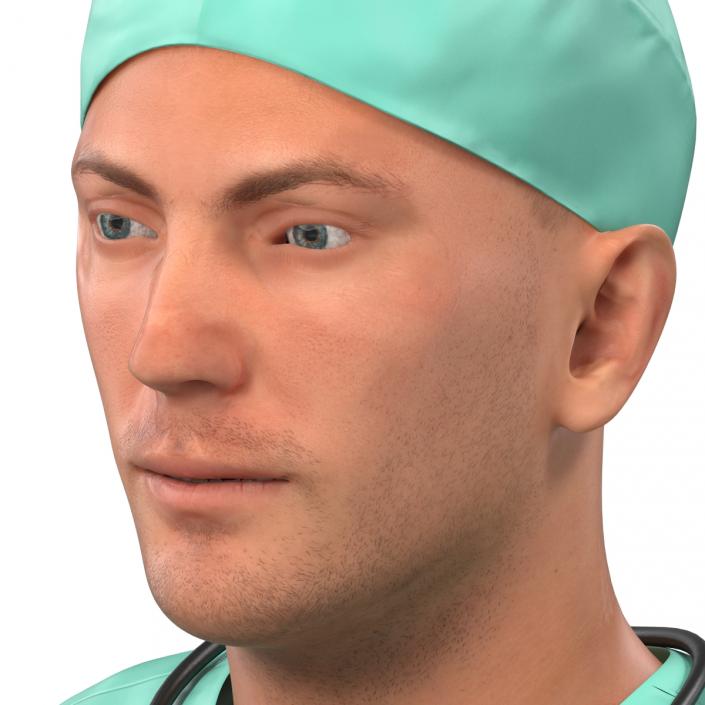 Male Surgeon Caucasian Rigged 3D model