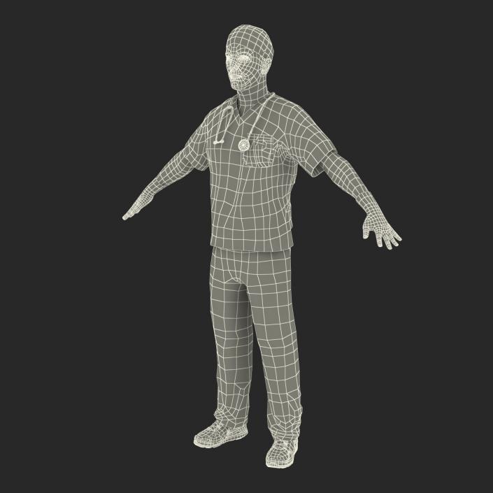 Male Surgeon Caucasian Rigged 3D model