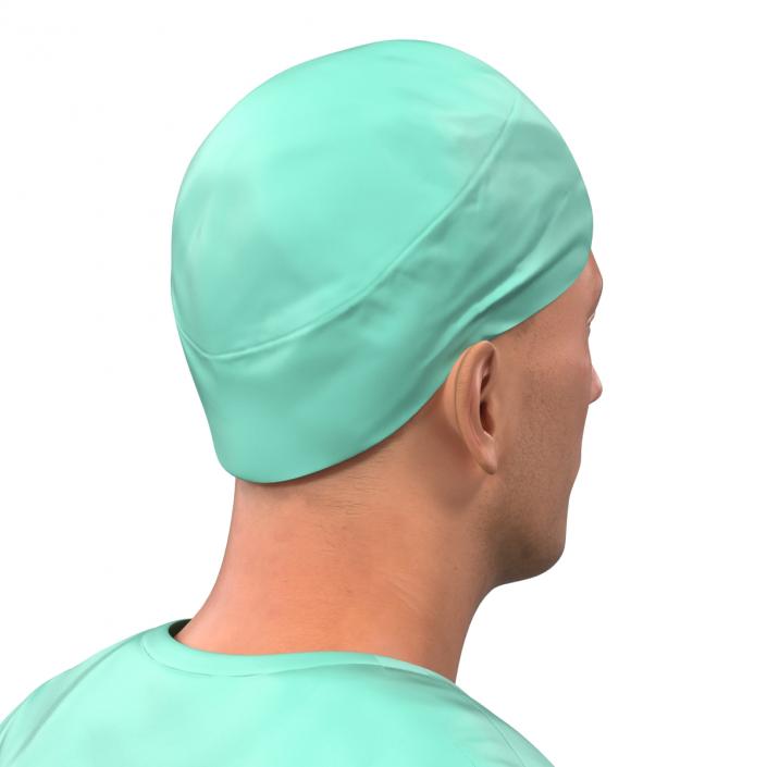 3D model Male Surgeon Caucasian with Blood 2