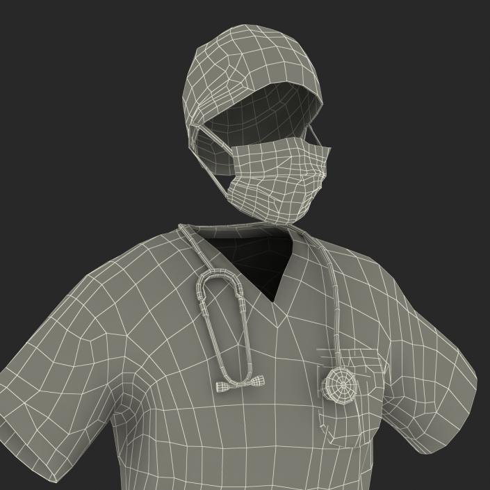 Surgeon Dress 18 with Blood 3D