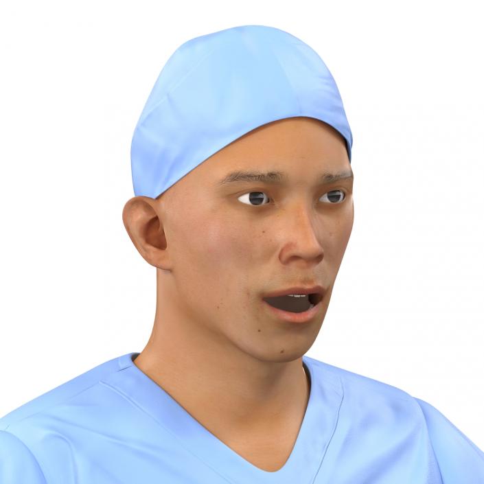 Male Surgeon Asian Rigged 2 3D