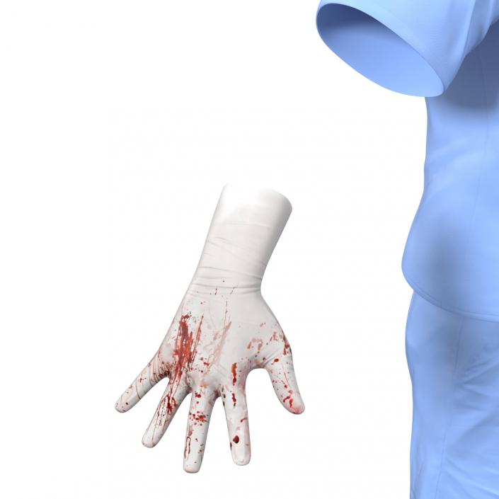 Surgeon Dress 13 with Blood 3D