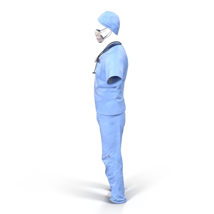 Surgeon Dress 14 with Blood 3D