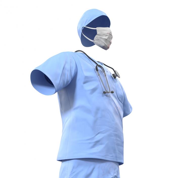Surgeon Dress 14 with Blood 3D