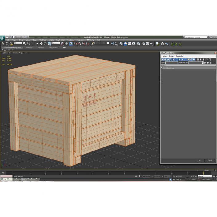 3D Wooden Shipping Crate 3 model