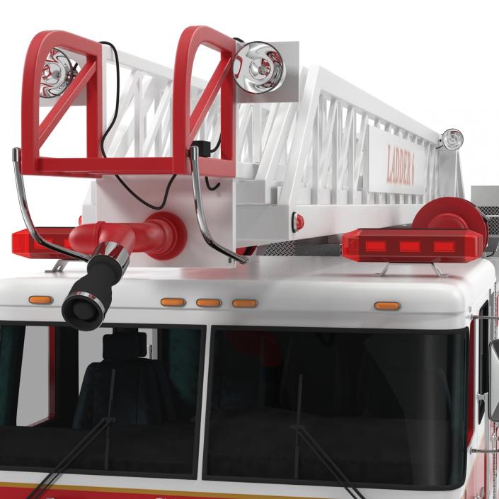 Ladder Fire Truck Rigged 3D model