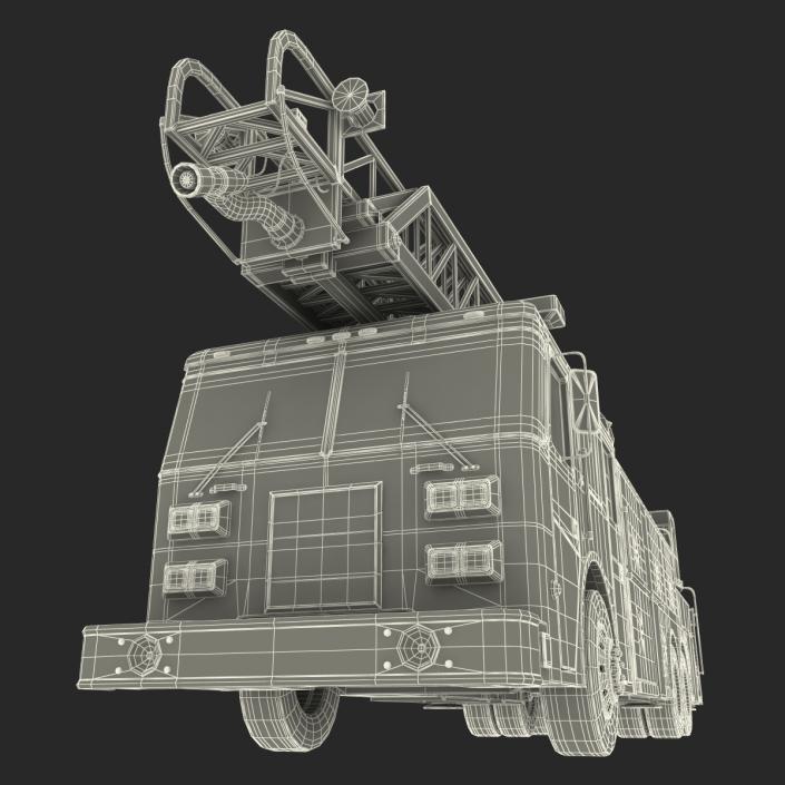 Ladder Fire Truck Rigged 3D model