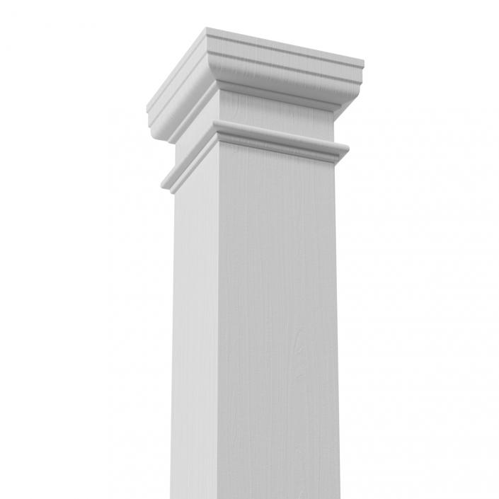 Smooth Modern Column and Capital 2 3D model
