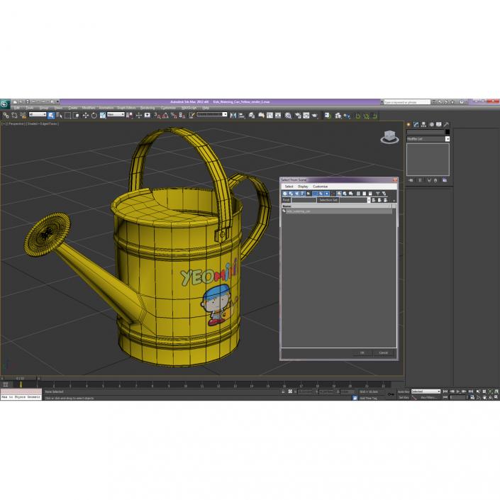 Kids Watering Can Yellow 3D model