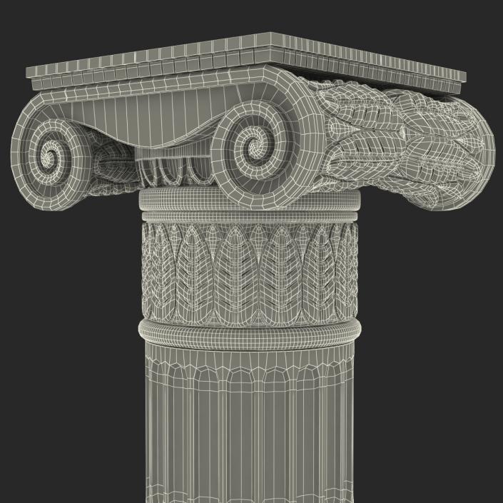 Ionic Order Column Pedestal 3D