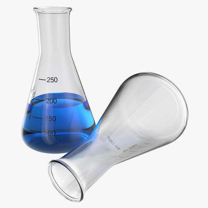 3D 250 ml Erlenmeyer Flask model