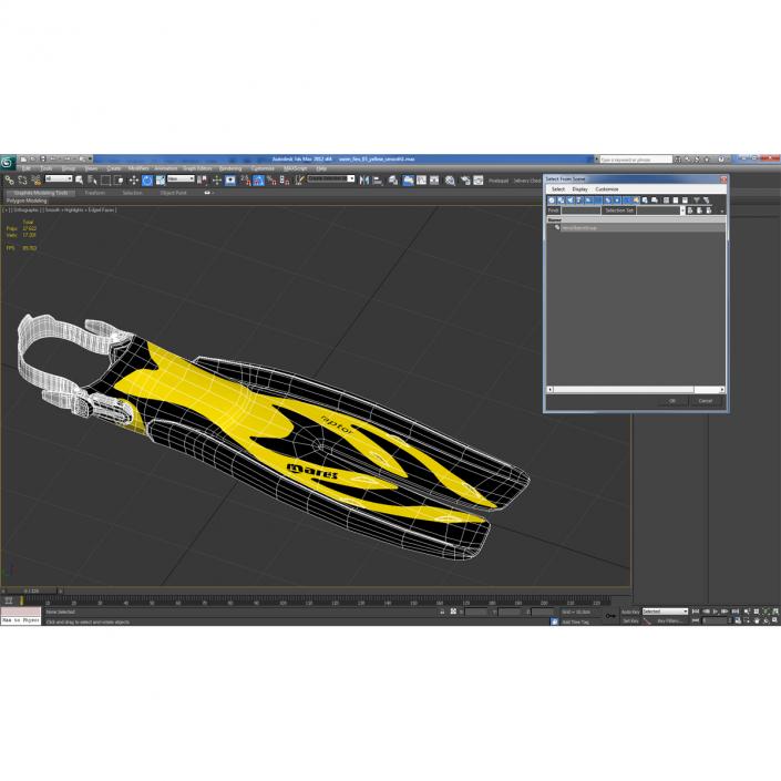 3D Swim Fins 3 Yellow model