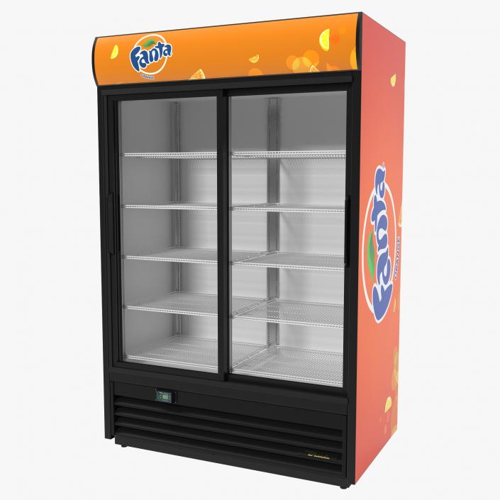 3D Fanta Double Door Display Refrigerator model