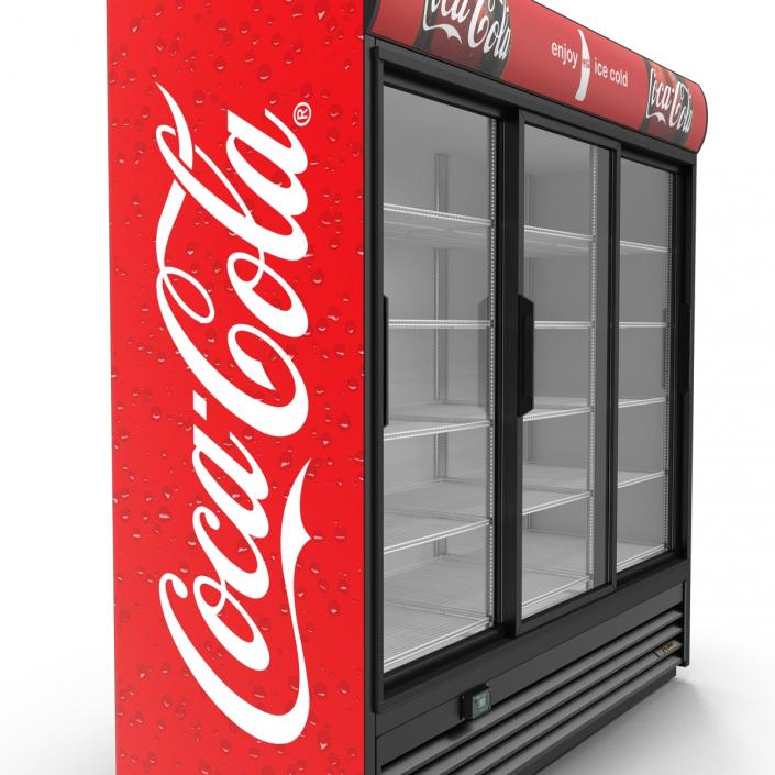 3D Coca Cola Three Door Display Refrigerator