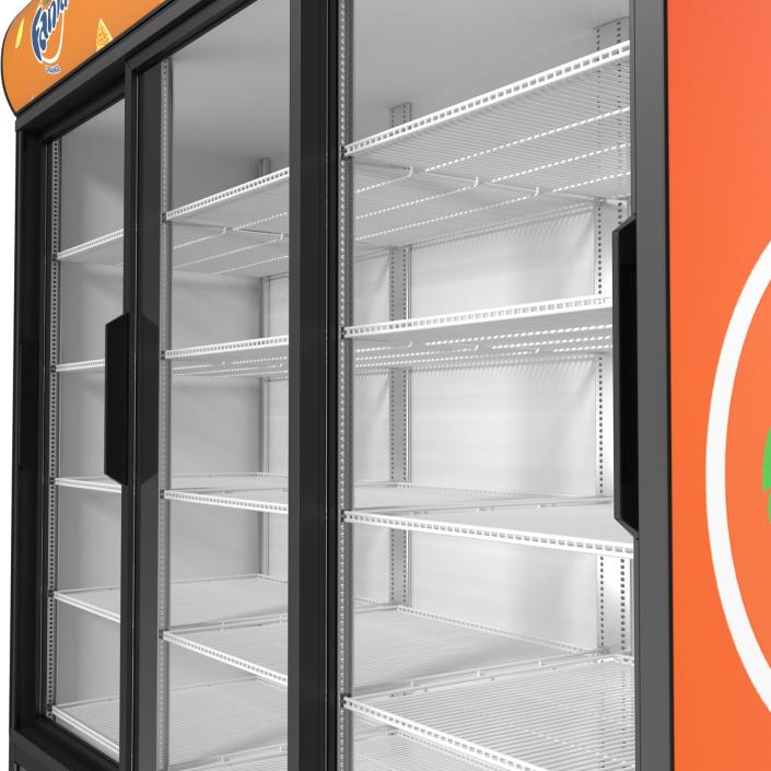 Fanta Three Door Display Refrigerator 3D