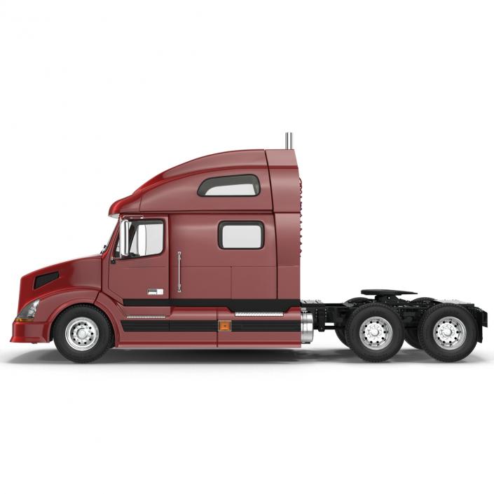 3D model Semi Trailer Truck Rigged