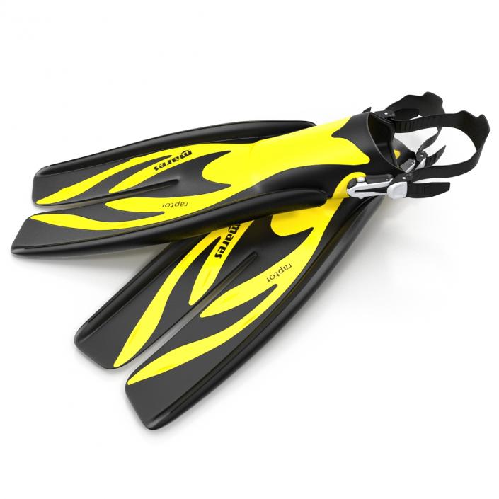 3D Swim Fins 3 Yellow model