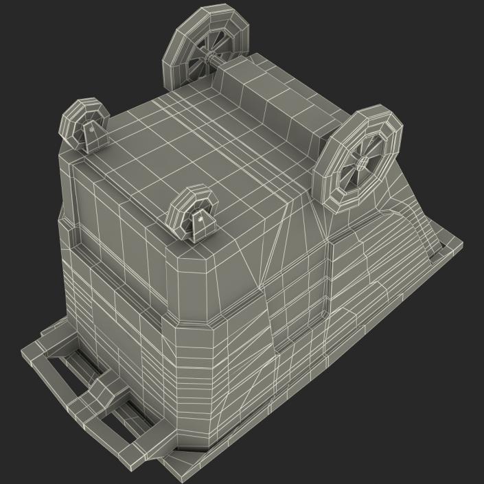 3D model Large Rolling Garbage Can