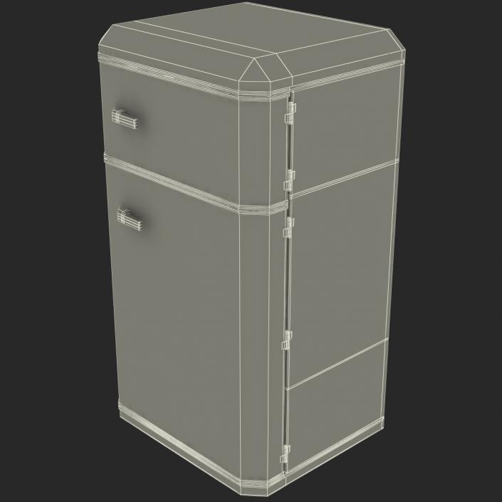 Retro Refrigerator Green 3D model