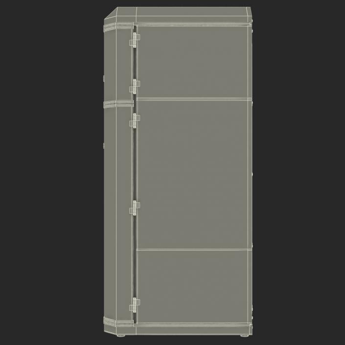 3D Retro Refrigerator Aluminium model