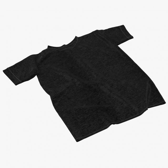 3D Flat T-Shirt Black model