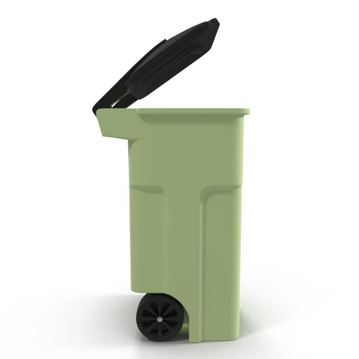 3D Wheeled Recycling Container with Lid