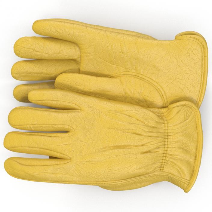 Leather Work Gloves 3D model