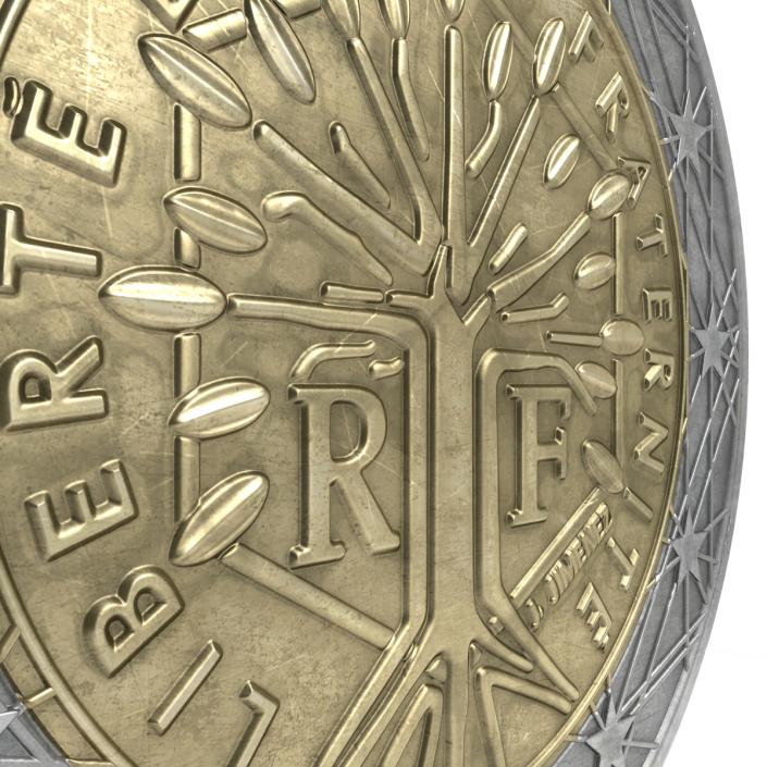 3D 2 Euro Coin France model