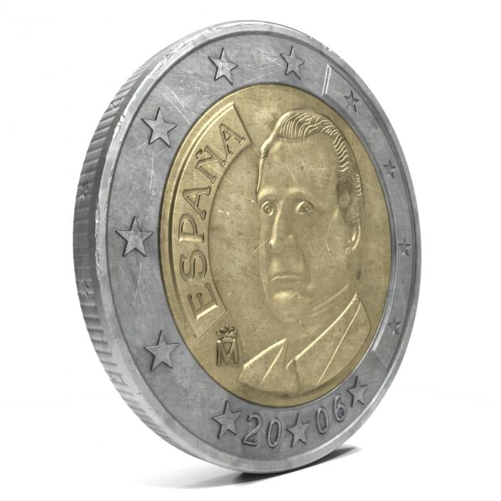 2 Euro Coin Spain 3D