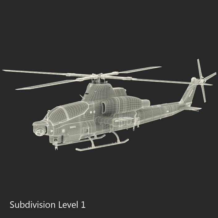 3D Attack Helicopter Bell AH 1Z Viper Rigged 2 model